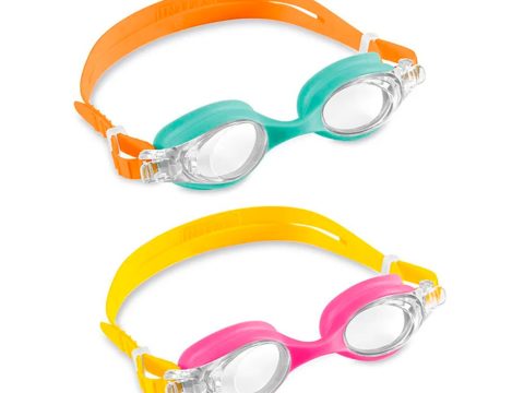 Очки для плавания Kids, INTEX, 55694, Пластик, 3-8, Розовые/Зелёные в ассортименте, Блистер