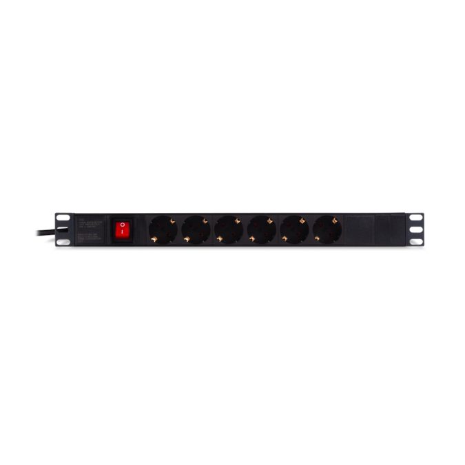 Сетевой фильтр, SVC, PD-6SCH, Для шкафов и стоек размера 19", 6 Розеток, 1.8 м, 16A, 4000W, 220 в., Чёрный