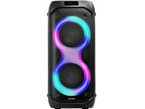 Колонки, Microlab, PT602, Bluetooth 5.0, Аккумулятор 4000 мАч, Пульт ДУ, RGB, FM Радио, 40 Вт, 50 Гц - 20 кГц, TWS, Aux, USB, MicroSD, 280x290x630, Черный