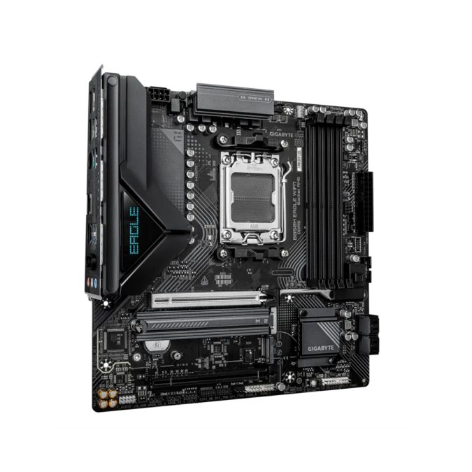 Материнская плата, Gigabyte, B850M EAGLE WIFI7 (4719331879648), AM5, B850, 4xDDR5 5600/5800/6000/6200/6400/8200(OC), 4xSATA3, 2xM.2 (1*PCIe 5.0 x4/x2, 1*PCIe 4.0 x4/x2), RAID, 1xHDMI, 2хDP, 2xPCI-Ex16, WiFi, mATX