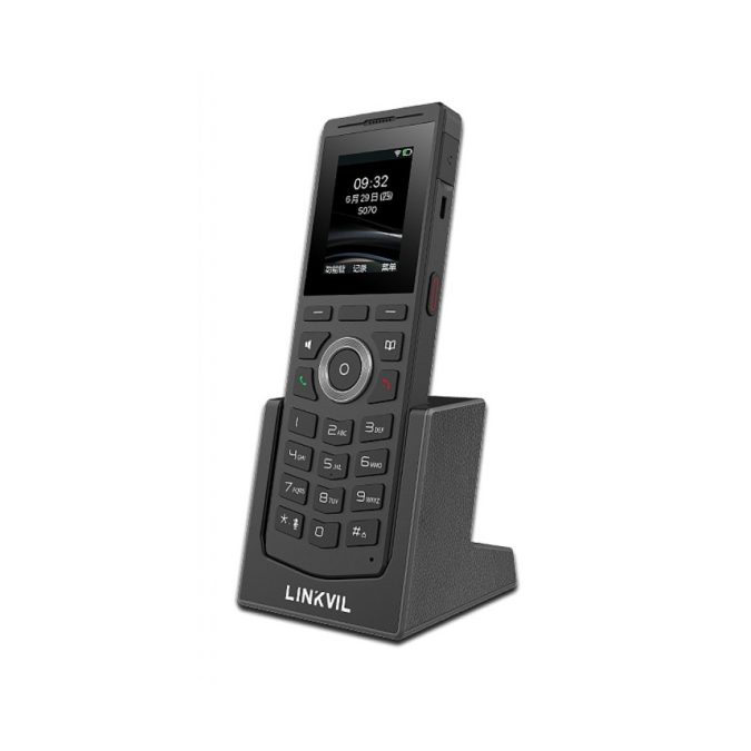 Беспроводной телефон, Linkvil, W610D, DECT, 2 SIP-линии, цветной LCD 2", Bluetooth 5.0, PTT, 3.5 мм, HD Voice, аккумулятор 1900 мАч, до 8 ч разговора