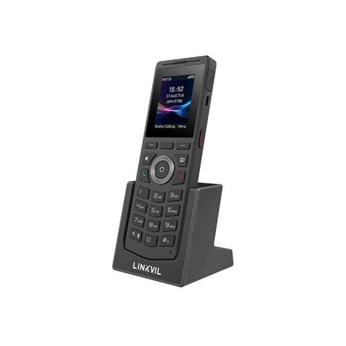 Комплект DECT, Linkvil, W710P, база W710D + 1 трубка W610D, беспроводная DECT-система, до 10 одновременных вызовов, до 10 трубок, HD Voice, цветной экран 2", для офиса и гостиниц