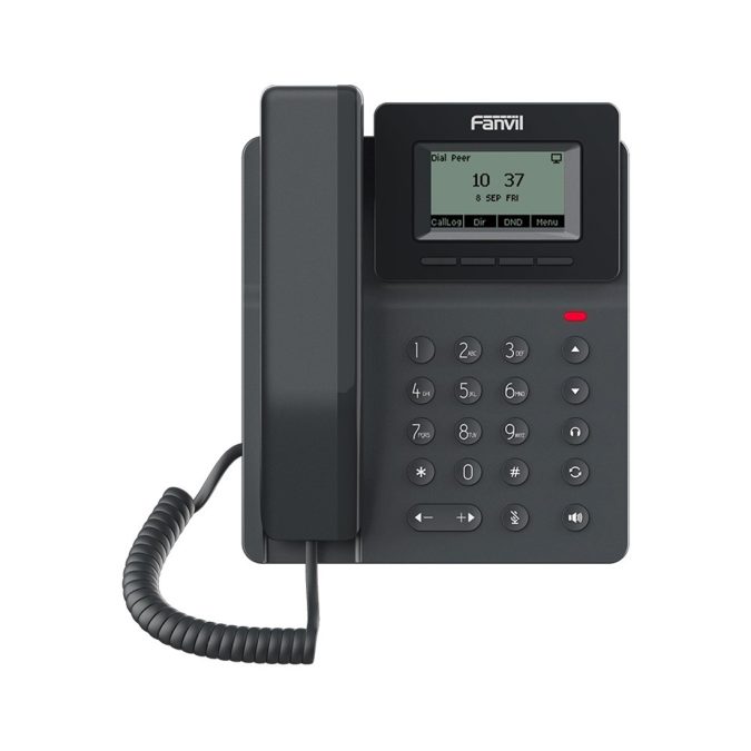 IP-телефон, Fanvil, V50P, корпоративный, 2 SIP-линии, LCD 2,3" 13264, 2xFE, PoE, HD Voice, G.722, Opus, блок питания в комплекте