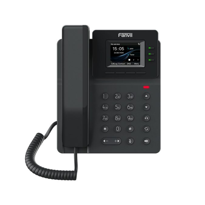 IP-телефон, Fanvil, V60W, 4 линии SIP, Wi-Fi 2,4G/5G, 2xFE PoE, цветной экран 320x240, конференц-связь на 6 участников, 6 клавиш DSS, блок питания в комплекте