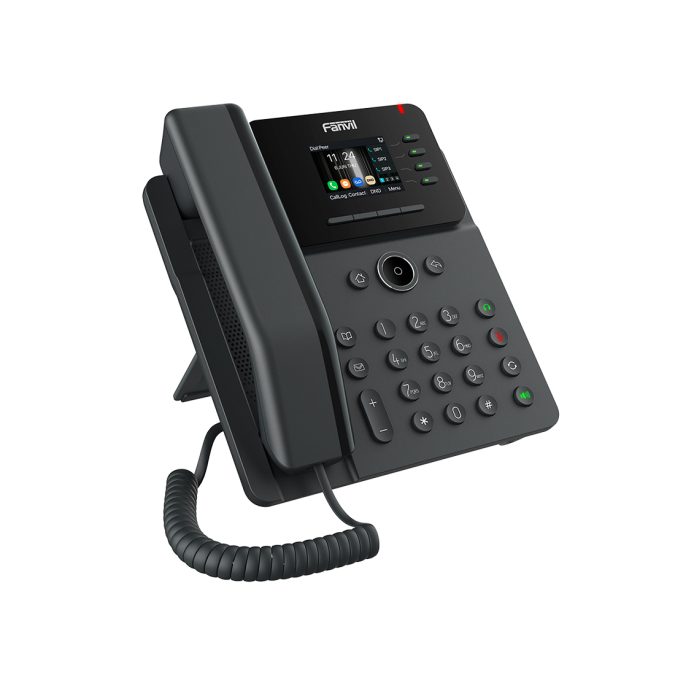 IP-телефон, Fanvil, V61W, 4 линии SIP, Wi-Fi 2,4G/5G, 2xGE PoE, цветной экран 320x240, конференц-связь на 6 участников, 12 клавиш DSS, блок питания в комплекте