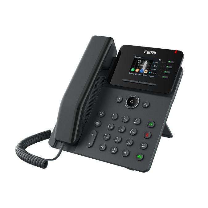 IP-телефон, Fanvil, V61W, 4 линии SIP, Wi-Fi 2,4G/5G, 2xGE PoE, цветной экран 320x240, конференц-связь на 6 участников, 12 клавиш DSS, блок питания в комплекте