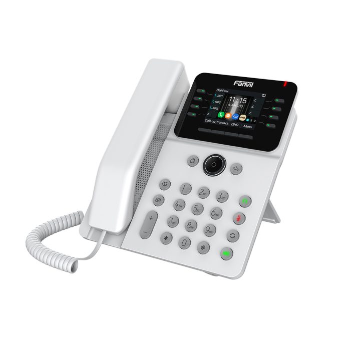 IP-телефон, Fanvil, V62G (W), 12 линии SIP, 2xGE PoE, белый, цветной экран 320x240, конференц-связь на 6 участников, до 21 DSS клавиши, блок питания в комплекте