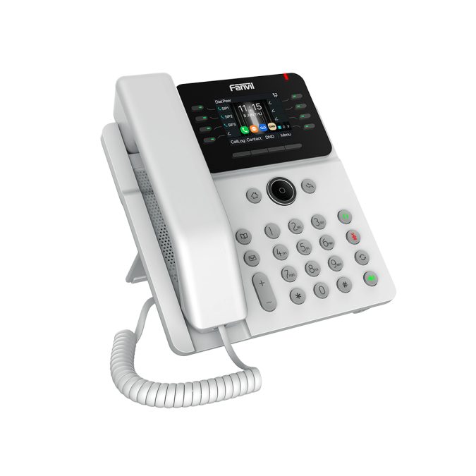 IP-телефон, Fanvil, V62G (W), 12 линии SIP, 2xGE PoE, белый, цветной экран 320x240, конференц-связь на 6 участников, до 21 DSS клавиши, блок питания в комплекте