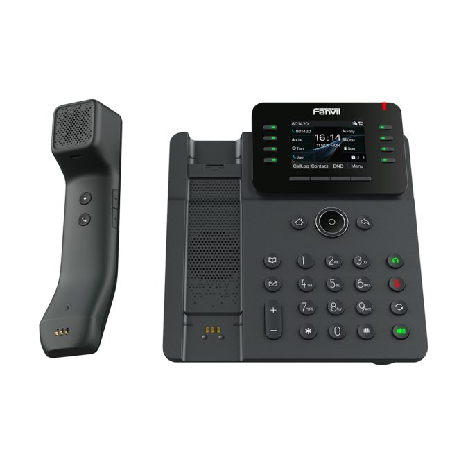 IP-телефон, Fanvil, V62 Pro, 12 линии SIP, 2xGE PoE, bluetooth, цветной экран 320x240, конференц-связь на 6 участников, до 21 DSS клавиши, блок питания в комплекте