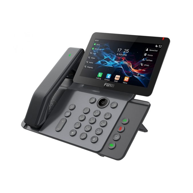 IP-телефон, Fanvil, V66 Pro, 20 линии SIP, 2xGE PoE, bluetooth, WIFI, USB, цветной сенсор экран 1024x600, беспроводная трубка, до 21 DSS клавиши, блок питания в комплекте
