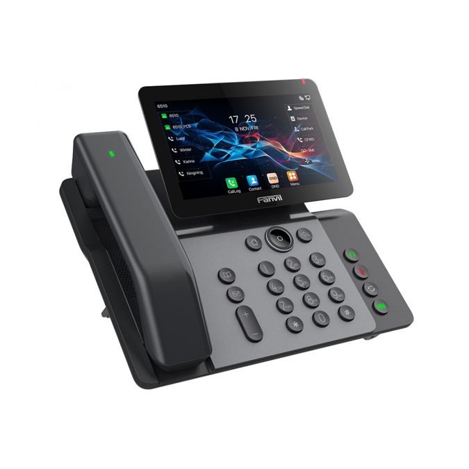 IP-телефон, Fanvil, V66 Pro, 20 линии SIP, 2xGE PoE, bluetooth, WIFI, USB, цветной сенсор экран 1024x600, беспроводная трубка, до 21 DSS клавиши, блок питания в комплекте