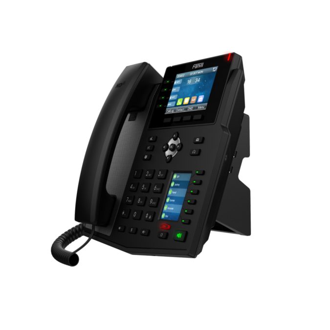 IP-телефон, Fanvil X5U (B), бизнес-телефон, 16 SIP-линий, 2 цветных дисплея 3,5"+2,4", до 30 DSS-клавиш, 2x Gigabit Ethernet, PoE, Bluetooth 4.2, Wi-Fi через USB, Opus, 6-сторонняя конференция