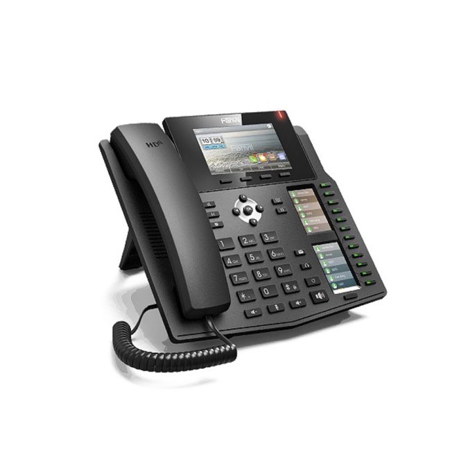 IP-телефон, Fanvil, X6U, бизнес-телефон, 20 SIP-линий, 3 цветных экрана, 4,3"+2x2,4", 12 DSS-клавиш, 2x Gigabit Ethernet, PoE, Bluetooth, Opus, 6-сторонняя конференция