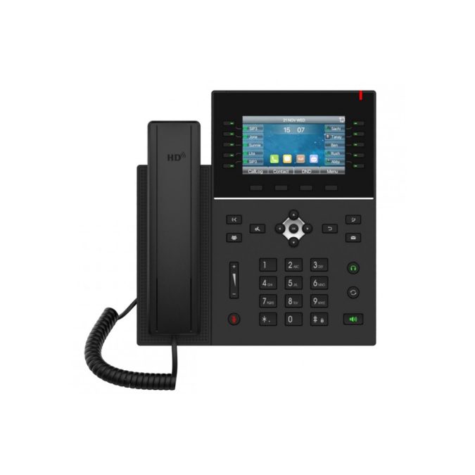IP-телефон, Fanvil, J6, корпоративный, 20 SIP-линий, цветной экран 4,3" 480272, до 45 DSS-клавиш, 2x GE PoE, USB, Wi-Fi/BT через USB, Opus, блок питания в комплекте