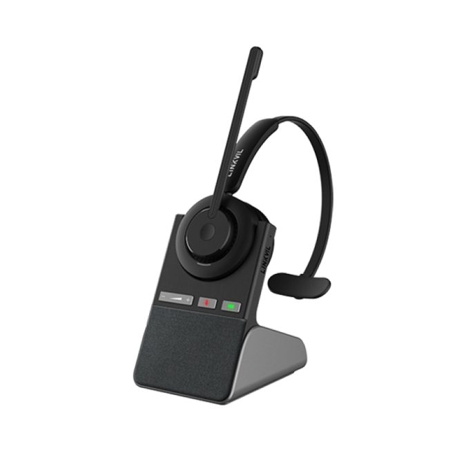 Гарнитура, Linkvil, DH310D Pro, беспроводная DECT + Bluetooth 5.3, моно, AI шумоподавление ENC, зарядная база, Busylight, HD звук
