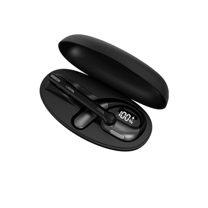 Гарнитура, Linkvil, DH401B, беспроводная OWS, открытого типа, Bluetooth 5.4, 2 микрофона, AI-шумоподавление, до 10 м, до 5 ч разговора, зарядный кейс