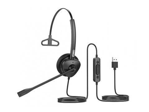 Гарнитура, Fanvil, HT301U, проводная, кожаные амбушюры, USB-A, моно, шумоподавление