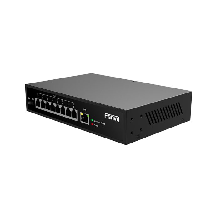 VoIP шлюз, Fanvil, PN8, коммутатор 2-Wire, 8 х RJ11 + питание, 2-жильный провод ("лапша") для специальных телефонов Fanvil, 1 x RJ45 Uplink, блок питания в комплекте