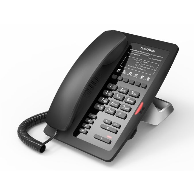 IP-телефон, Fanvil, H3W (B), отельный, 2 SIP-линии, чёрный, 1xUSB, 2xFE, PoE, WIFI, без дисплея, 6 DSS-клавиш, блок питания в комплекте