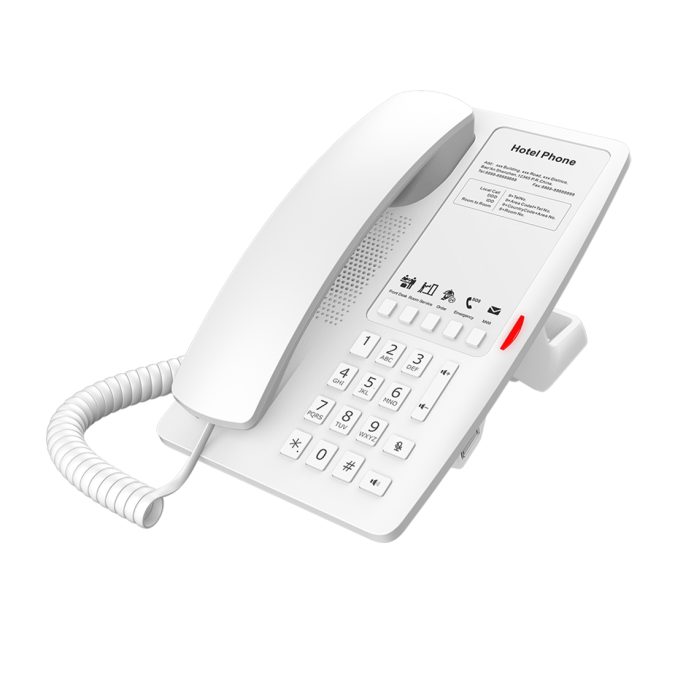IP-телефон, Fanvil, H4W (B), IP-телефон, отельный, 2 SIP-линии, чёрный, 1xUSB, 1xRJ45, PoE, WIFI, без дисплея, 5 DSS-клавиш, блок питания в комплекте