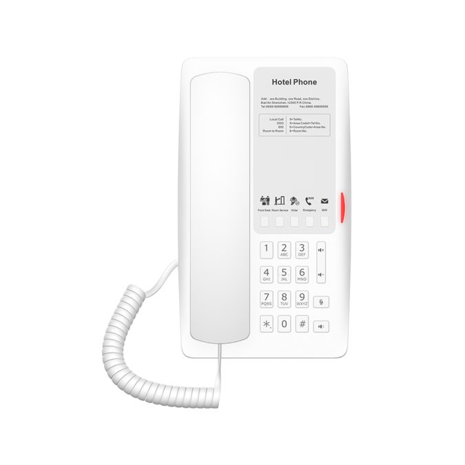 IP-телефон, Fanvil, H4W (B), IP-телефон, отельный, 2 SIP-линии, чёрный, 1xUSB, 1xRJ45, PoE, WIFI, без дисплея, 5 DSS-клавиш, блок питания в комплекте