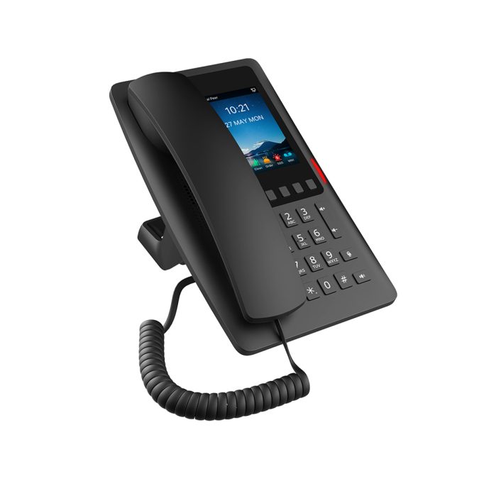 IP-телефон, Fanvil, H6W (B), IP-телефон, отельный, 2 SIP-линии, чёрный, 1xUSB, 1xRJ45, PoE, WIFI, цветной дисплей 480*320, 5 DSS-клавиш, блок питания в комплекте