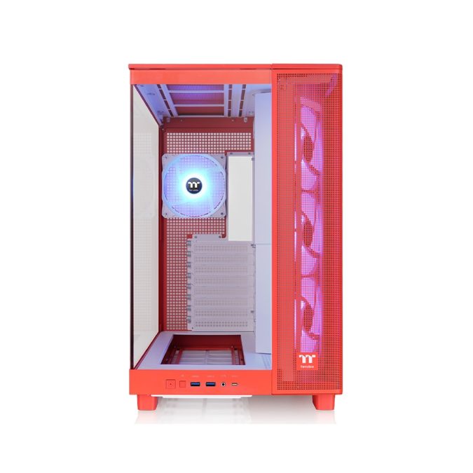 Компьютерный корпус, Thermaltake, View 380 XL TG ARGB Flaming Orange, CA-11E-00MRWN-00, E-ATX / ATX / Micro-ATX / Mini-ITX, 1*3.5"/3*2.5", Высота кулера до 160 мм, Длина VGA до 450 мм, 471 x 288 x 469 мм, Без Б/П, Оранжевый