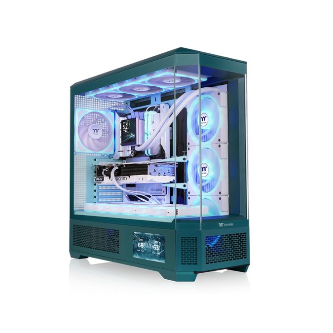 Компьютерный корпус, Thermaltake, View 600 TG Transformative Teal, CA-11H-00FNWN-00, E-ATX / ATX, 3*3.5"/3*2.5", Высота кулера до 175 мм, Длина VGA до 480 мм, 560  249  584 мм, Без Б/П, Бирюзовый