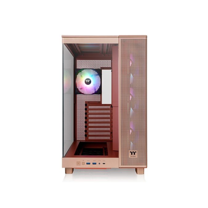 Компьютерный корпус, Thermaltake, View 380 XL TG ARGB Gravel Sand, CA-11E-00MGWN-00, E-ATX / ATX / Micro-ATX / Mini-ITX, 1*3.5"/3*2.5", Высота кулера до 160 мм, Длина VGA до 450 мм, 471 x 288 x 469 мм, Без Б/П, Бежевый