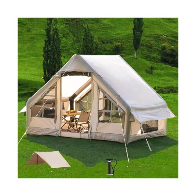 Палатка, XG Aurora Camping, 2606-B, Надувной, Двухсторонняя, 300 x 210 x 200 cm, Насос, Сумка, Бежевый, Коричневая коробка