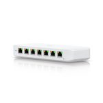 Сетевой Коммутатор, Ubiquiti, USW-Ultra-60W, UniFi, Управляемый L3, 7 портов 10/100/1000Mbps output PoE+, 802.3af/at, PoE бюджет 52W, 1xGbE PoE++ input port / AC/DC адаптер в комплекте, Настольный/настенный