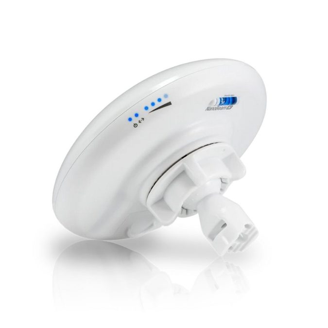 Беспроводной маршрутизатор, Ubiquiti, NBE-2AC-13, NanoBeam, 1 порт 10/100/1000 RJ-45, 150 Mbps, Passive Poe 24V, адаптер в комплекте, внешняя, 2,4 ГГц