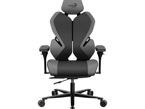 Игровое компьютерное кресло, Aerocool, WING-Loft Air Dark Grey, Многослойная дышащая сетчатая ткань (LOFT Air), (Ш)65*(Г)70*(В)122 (132) см, Серый