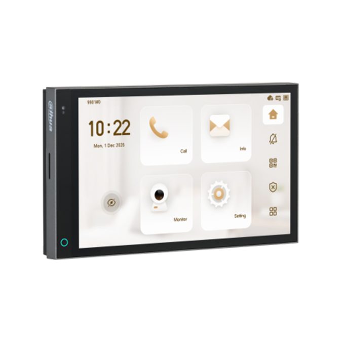 Монитор, Dahua, DHI-VTH5721A-WP (7"), монитор видеодомофона IP 7 дюймовый, ёмкостной сенсорный экран.