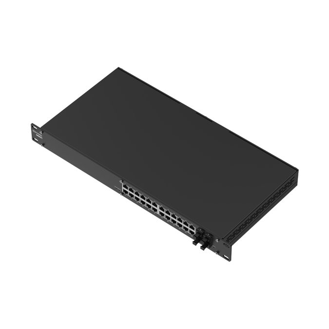 Коммутатор, Teltonika, SWM281, управляемый, защищённый, L2+/L3, 24xGE RJ45, 4xSFP, 56 Гбит/с, 83,33 Mpps, VLAN, SNMP, STP/RSTP, динамическая маршрутизация, IP30, 1U, 0…+50 °C