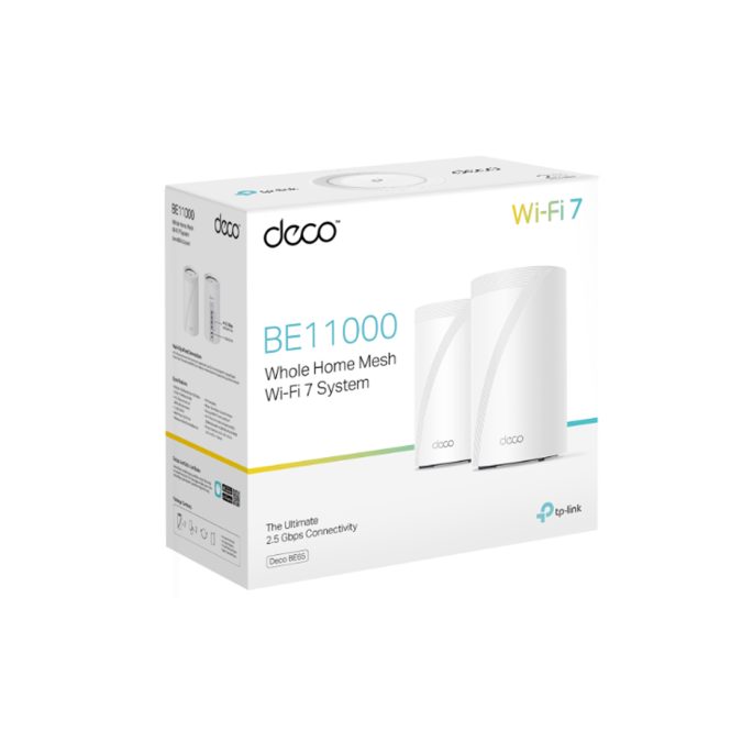 Mesh-система Wi-Fi, Tp-Link, Deco BE65(1-pack), 802.11a/b/g/n/ac/ax/be, BE9300, 2,4 ГГц/5 ГГц/6 ГГц, 4  порта 2.5 Гбит/с WAN/LAN, 1  порт USB, 1 модуль в комплекте