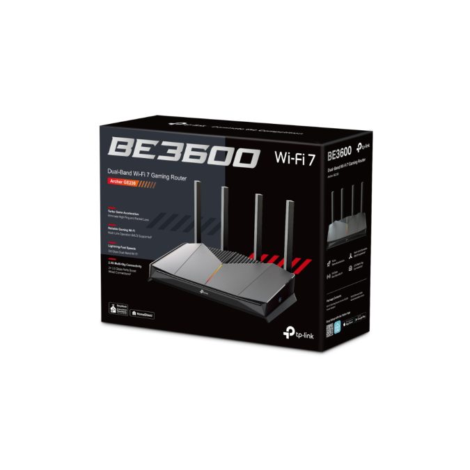 Маршрутизатор, Tp-Link, Archer GE230, 802.11a/b/g/n/ac/ax/be, BE3600 , 2,4 ГГц/5 ГГц, 1 2.5 Gbps WAN,
1 2.5 Gbps LAN,
3 1 Gbps LAN, 1 USB 3.0.