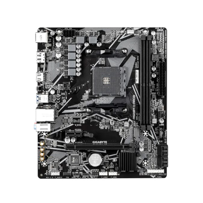 Материнская плата, Gigabyte, A520M H ARGB (4719331879822), AM4, А520, 2xDDR4 2133/2400/2667/2933/3200/5100(OC), 4xSATA3, 1xM.2 (PCIe 3.0 x4/x2), 1xDP, 1xHDMI, 1xPCI-Ex16, 1xPCI-Ex1, mATX