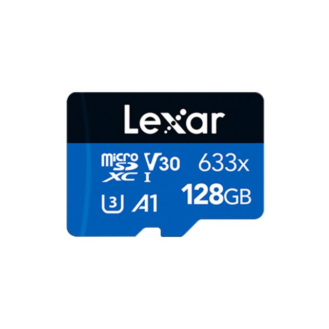 Карта памяти, Lexar, 633X LSDMI128BB633A, microSDHC/microSDXC 128GB, C10, A1, UHS-I (U3), V30, с адаптером
