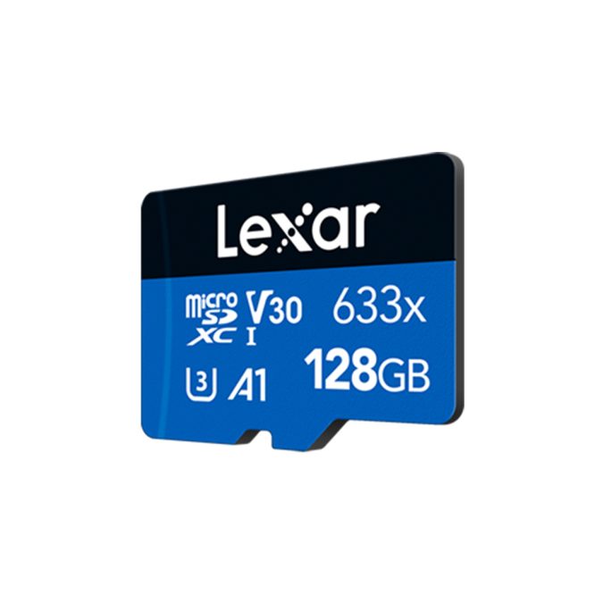 Карта памяти, Lexar, 633X LSDMI128BB633A, microSDHC/microSDXC 128GB, C10, A1, UHS-I (U3), V30, с адаптером