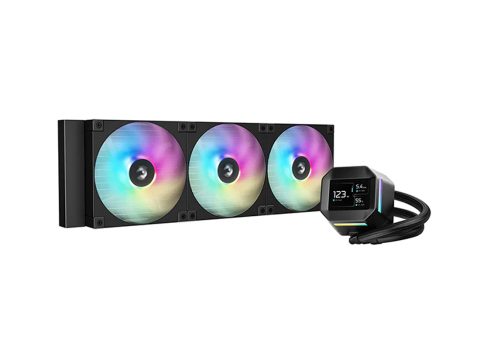 Кулер с водяным охлаждением, Deepcool, LM420, Intel 1851/1700/1200/115х и AMD AM5/AM4/, TDP 300W, 3*140мм FD14 ARGB, 400-1650 RPM±10%, 82,534 CFM, 25,2 dB(A), Чёрный