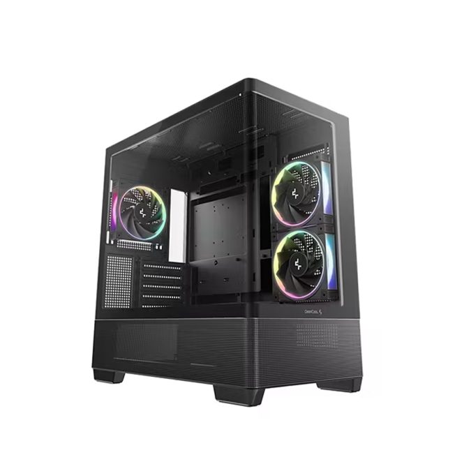 Компьютерный корпус, Deepcool, CG380U 3F R-CG380U-BKAGM3-G, Micro ATX/Mini-ITX, USB Type-C/3.0*2, Audio+Mic, 3*120mm ARGB, Высота процессорного кулера до 176мм, Длина VGA до 410мм, 2*3.5"/2+1*2.5", Слот 5, Сталь 0,6, 437x235x451мм, Без Б/П, Черный