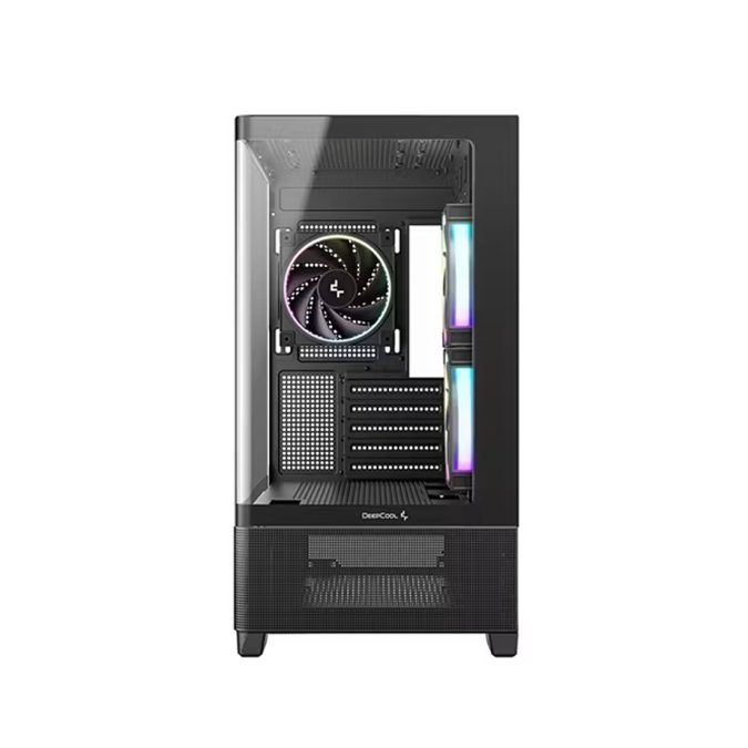 Компьютерный корпус, Deepcool, CG380U 3F R-CG380U-BKAGM3-G, Micro ATX/Mini-ITX, USB Type-C/3.0*2, Audio+Mic, 3*120mm ARGB, Высота процессорного кулера до 176мм, Длина VGA до 410мм, 2*3.5"/2+1*2.5", Слот 5, Сталь 0,6, 437x235x451мм, Без Б/П, Черный