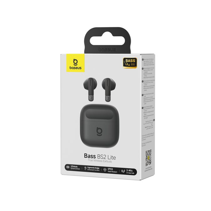 Наушники, Baseus, Bass BS2 Lite Earbuds Cosmic Black (A0010A02), Чёрный