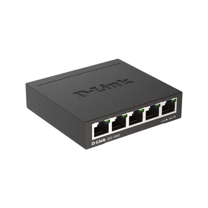 Коммутатор, D-Link, DGS-1005D/R1A, Неуправляемый 5 портов 10/100/1000Base-T, Комплект для монтажа на стену, корпус металл