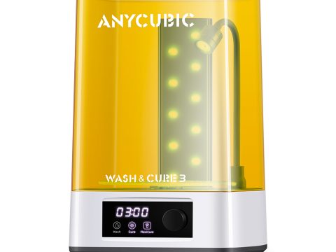 Полимеризационная камера, Anycubic, Wash & Cure 3 WS3B0WH-Y-O, 4 литра, Промывка до 165x100x180 мм, Полимеризация до 3.18 л, УФ-источник, Двухуровневая корзина, Таймер до 30 мин