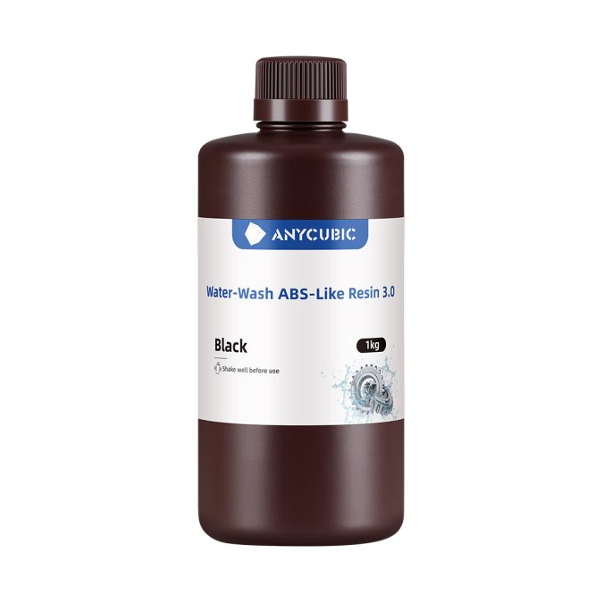 Фотополимерная смола для 3D-печати, Anycubic, Water-Wash ABS-Like Resin 3.0 SSXAB3BK-10, 1 литр, Black (Черный)