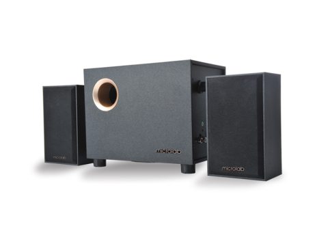 Акустическая система, Microlab, M-105BT, 10Вт (5+2,5*2Вт), 70Дб, 3.5 MiniJack, RCA, Bluetooth 2.1, 40Гц - 20000 Гц, МДФ, Черный