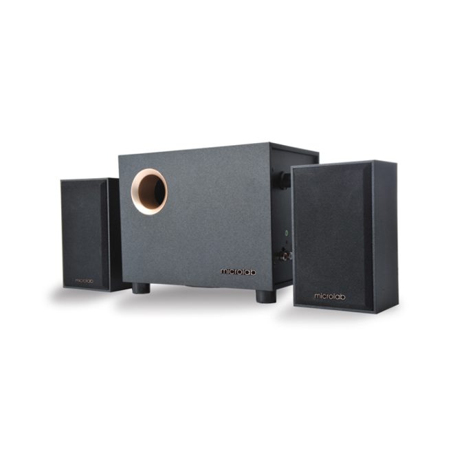 Акустическая система, Microlab, M-105BT, 10Вт (5+2,5*2Вт), 70Дб, 3.5 MiniJack, RCA, Bluetooth 2.1, 40Гц - 20000 Гц, МДФ, Черный