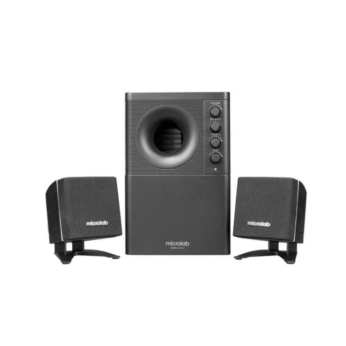 Акустическая система, Microlab, X1BT, 2.1, 34Вт, Выход 2RCA*2, 30 Гц - 20 кГц, Bluetooth, AUX Mini-Jack 3.5 мм, МДФ, Черный